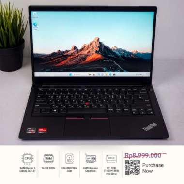 LAPTOP LENOVO THINKPAD E14 RYZEN 5 5500U RAM 16GB SSD 256GB LIKE NEW
