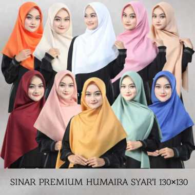 Hijab Jumbo Segi Empat Humaira Sinar Premium Syari sand