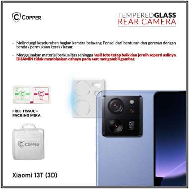 Xiaomi 13T - Copper Tempered Glass Kamera 3D