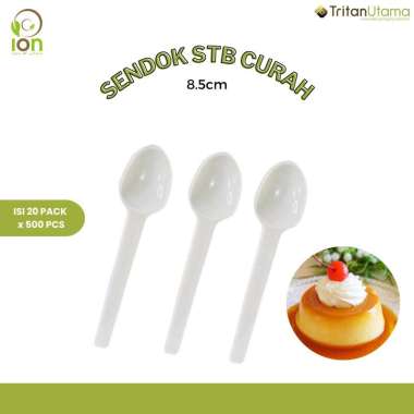 Sendok STB 8,5cm 500pc / sendok plastik kecil mini agar puding es krim yoghurt jelly