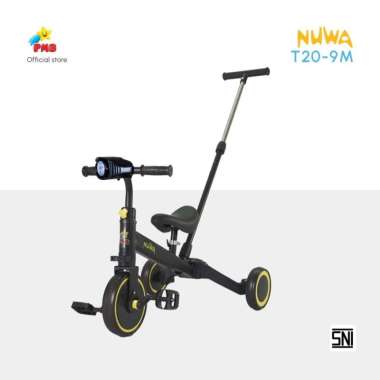 Sepeda Roda Tiga NUWA T20-9M PMB Toys Mainan Anak Push Bike NUWA T20-5 Dengan Dorongan Black