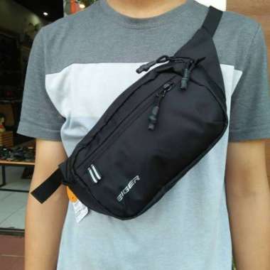 Tas pinggang Eiger Iridium 2L Foldable waistbag pria original Hitam
