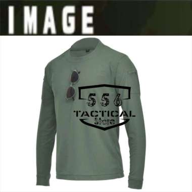 Kaos / Baju polos Pria Lengan Panjang Import Tactical - hijau L
