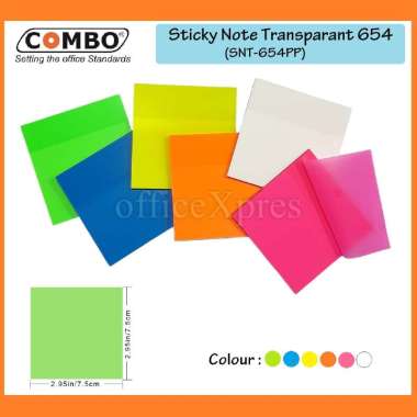 Sticky Notes Transparan 50 Lembar / Transparent Sticky Notes Plastik / Memo Bening Tempel 654-PP Hij