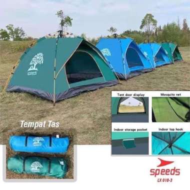 ZS SPEEDS Tenda Camping Kemah Otomatis Speeds 2-4 Orang Lipat Portable Waterproof Anti Air Outdoor T