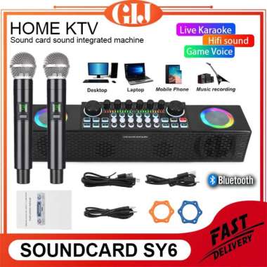 Diskon Live Soundcard Sound Card Sy6 Live Audio Mixer Broadcast Recording Terbaik Putih