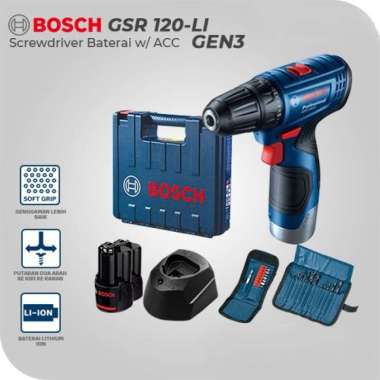 Bor Cordless BOSCH GSR 120-Li/Mesin Bor Baterai Bosch/Bor Charger 12V