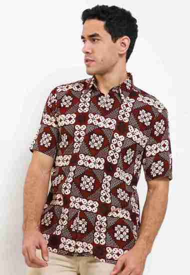 Adikusuma Hem Batik Kawung Beton 532016019 - Merah