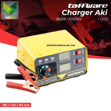 Taffware Charger Cas Aki 260W 12V/24V + LCD Display