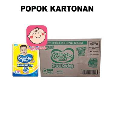 MAMYPOKO PANTS XTRA KERING S56 M48 L42 XL38 XXL34 STANDAR CELANA - KARTON = M48-KTN