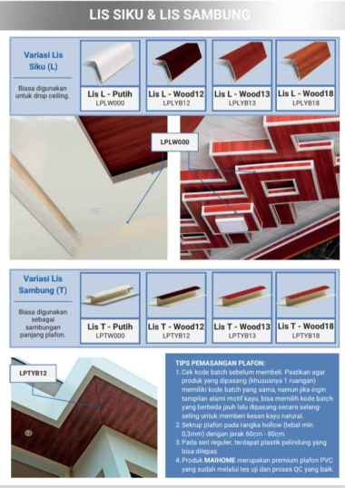LIST PLAFON /MOTIF PVC MAIHOME /LIST SIKU UKURAN 4M