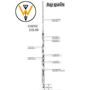 HY GAIN HYGAIN DX-88 VERTICAL 80-10M ANTENNA || ANTENA HY GAIN DX 88