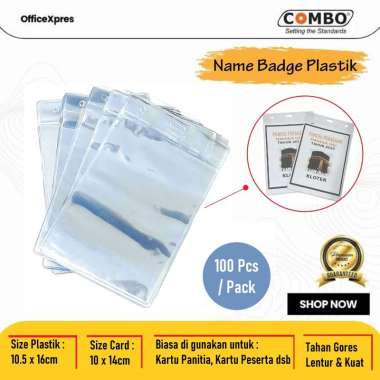 ID Card Mika / Name Badge Plastik Haji 10x16 / Name Tag Panitia / ID Case Peserta Ujian