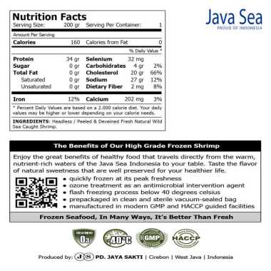 Udang Laut Tiger Utuh Ada Kepala HO T-5 pack 300gr Java Sea