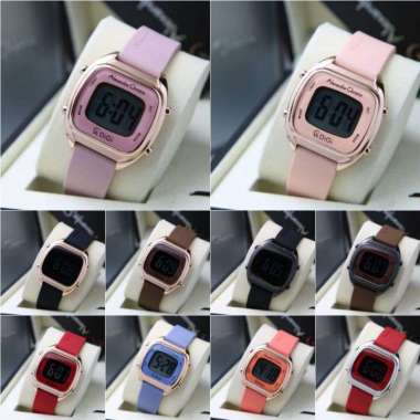 JAM TANGAN WANITA ALEXANDRE CHRISTIE AC 9335 / AC9335 RUBBER DIGITAL ORIGINAL ROSEGOLD BLUE