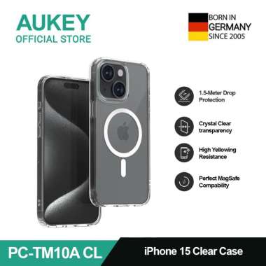 AUKEY iPhone 15 Premium Clear Case PC-TM10-CL with MagSafe Casing Hp, Tipe iPhone 15 iPhone 15 Plus