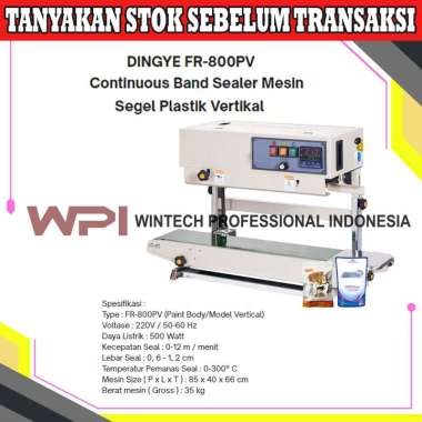 Dingye FR-800PV Continuous Band Sealer Mesin Segel Plastik Vertikal