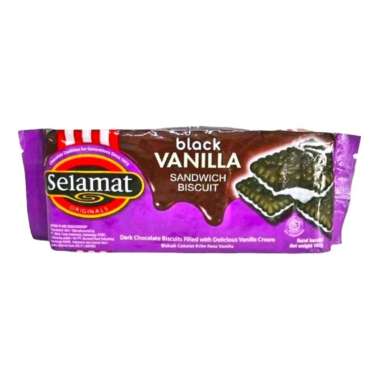 Promo Harga Selamat Sandwich Biscuits Black Vanilla 102 gr - Blibli