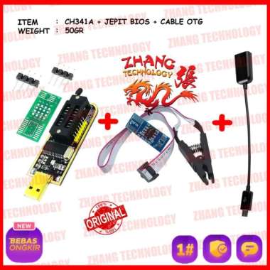 CH341A + OTG + KABEL JEPIT IC ANDROID EEPROM FLASH BIOS USB PROGRAMER CH341+OTG+JEPIT