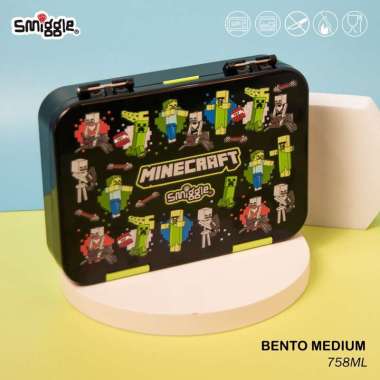 Smiggle Kotak Makan Lunch Box Bento Box Bekal Anak Minecraft