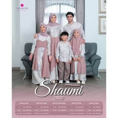 Baju Sarimbit Keluarga Lebaran 2024 / Sarimbit Rauna Shaumi Dusty / Fashion Muslim IBU XL