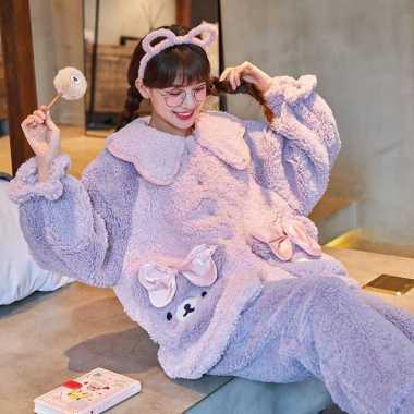 VERISH Pajamas korea import piyama wanita oversized baju tidur big size hangat winter musim dingin o