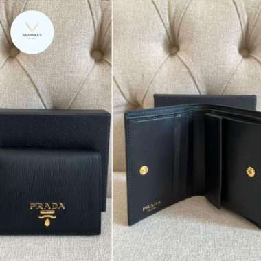 Prada small bifold wallet saffiano Black