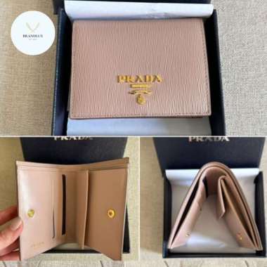 Prada small bifold wallet saffiano Cipria / Nude