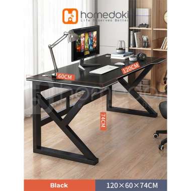 Homedoki Meja Komputer / Meja Kerja / Meja Kantor Minimalis / Meja Belajar / Meja PC TYPE2-S-Hitam