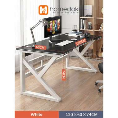 Homedoki Meja Komputer / Meja Kerja / Meja Kantor Minimalis / Meja Belajar / Meja PC TYPE2-S-Putih