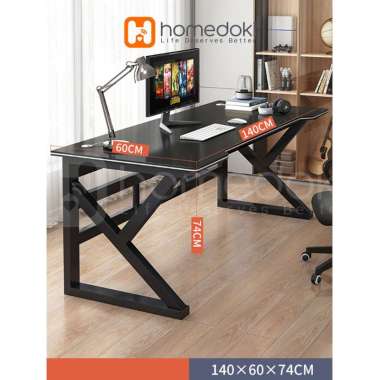 Homedoki Meja Komputer / Meja Kerja / Meja Kantor Minimalis / Meja Belajar / Meja PC TYPE2-L-Hitam