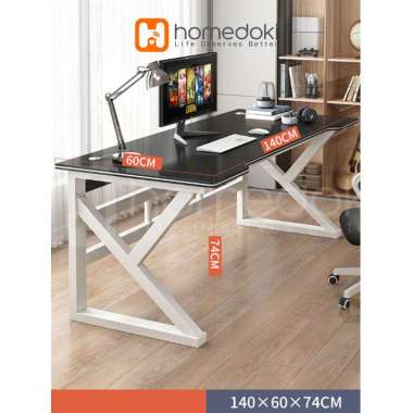 Homedoki Meja Komputer / Meja Kerja / Meja Kantor Minimalis / Meja Belajar / Meja PC TYPE2-L-Putih