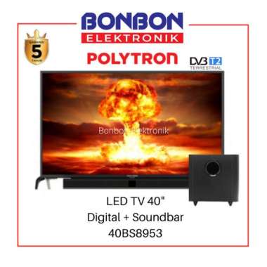 Promo Polytron Led Tv 40 Inch 40Bs8953 Usb Movie Fhd Hdmi Soundbar