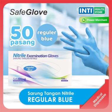 Safeglove | Sarung Tangan Nitrile Non Powder | Safeglove Regular Blue