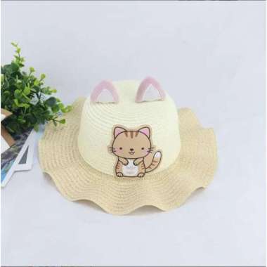VERISH TOPI PANTAI ANAK GELOMBANG KUCING Topipantaibdg KREM