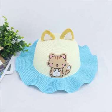 VERISH TOPI PANTAI ANAK GELOMBANG KUCING Topipantaibdg BIRU