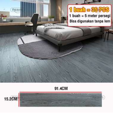 1 BOX 36 Pcs Floor Vinyl Lantai St New abu gelap-36PCS