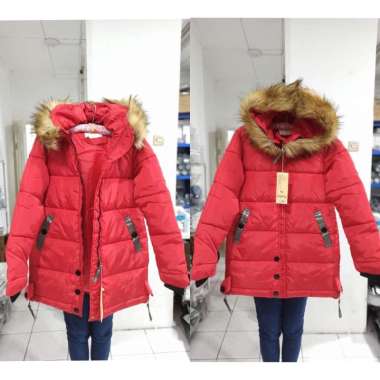 Verish jaket winter wanita down quilt jacket Winter Merah