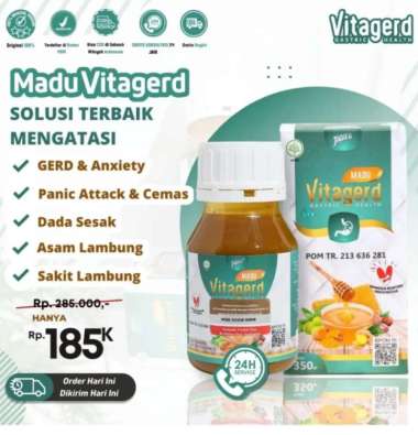 Madu VITAGERD 350 gr Herbal Lambung Original Asli Ori Halal