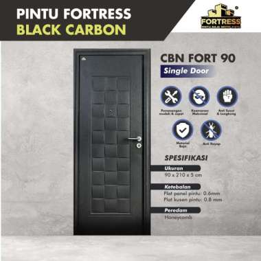 PINTU BAJA FORTRESS / CBN FORT 90 / FORTRESS BLACK CARBON / 90 x 210CM KIRI