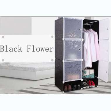 Lemari Pakaian Lemari Plastik DIY Multifungsi Wardrobe Storage Box 6