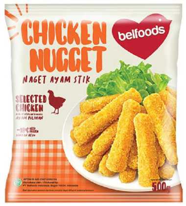 Promo Harga Belfoods Nugget Chicken Nugget Stick 500 gr - Blibli