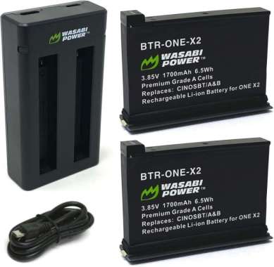 WASABI POWER Battery & Charger Untuk Insta360 ONE X2 Insta 360 X2 - 1 Baterai 1 Charger