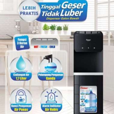 dispenser galon bawah cosmos CWD-7601 / dispenser cosmos cwd7601 galon bawah 3 kran