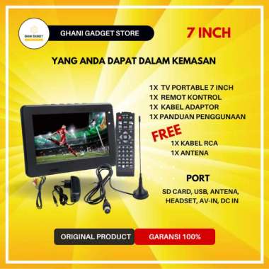 Promo Tv Portable Mini Led Monitor Televisi Kecil Portabel Digital Analog Hd 7 inch