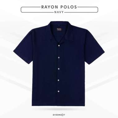 Kemeja Polos Pria Lengan Pendek Formal Premium Branded Evernext Kemeja Rayon RAYON NAVY XXL
