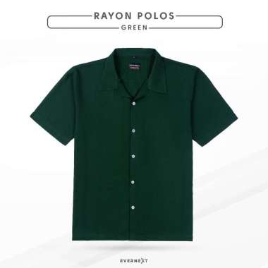 Kemeja Polos Pria Lengan Pendek Formal Premium Branded Evernext Kemeja Rayon RAYON GREEN XXL