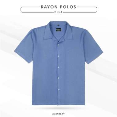 Kemeja Polos Pria Lengan Pendek Formal Premium Branded Evernext Kemeja Rayon RAYON DENIM XXL