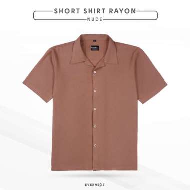 Kemeja Polos Pria Lengan Pendek Formal Premium Branded Evernext Kemeja Rayon RAYON NUDE XXL