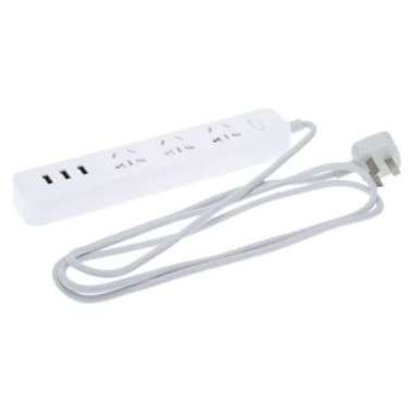 Stop Kontak USB Power strip Model Mi Smart 3 USB + 3 Colokan Listrik *